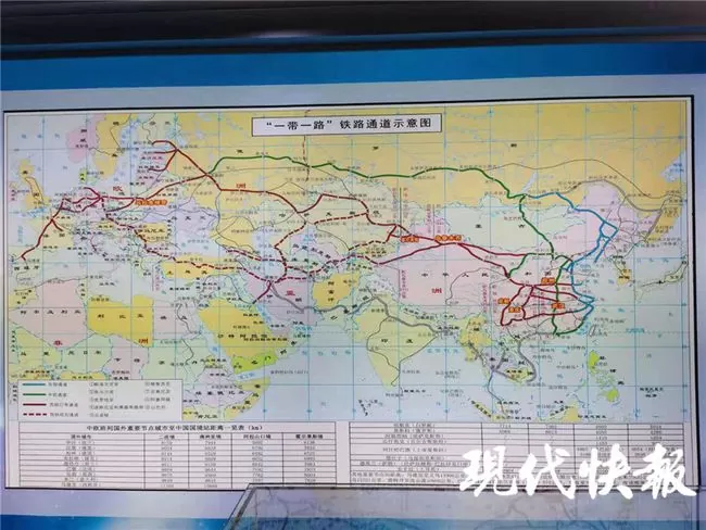 Карта маршрутов грузоперевозок из Китая в Европу