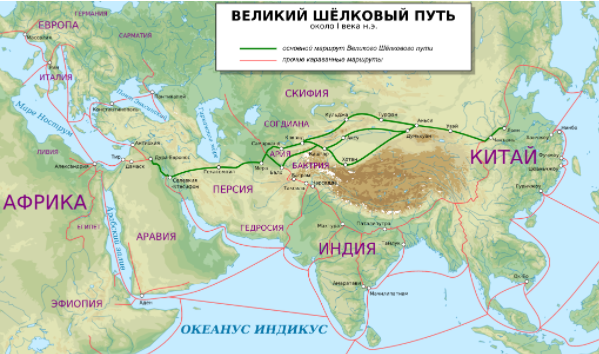 Карта Шелкового пути